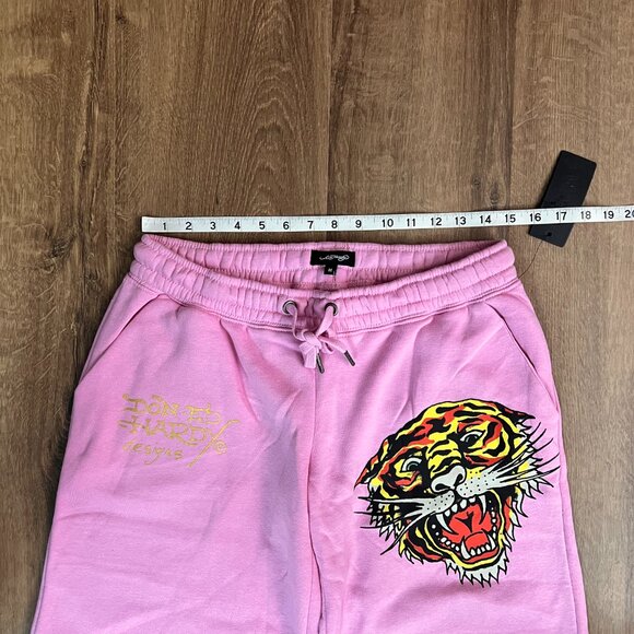 NEW Ed Hardy Tiger Tattoo Wide Leg Pink Jogger Sweatpants Y2K - Picture 12 of 15